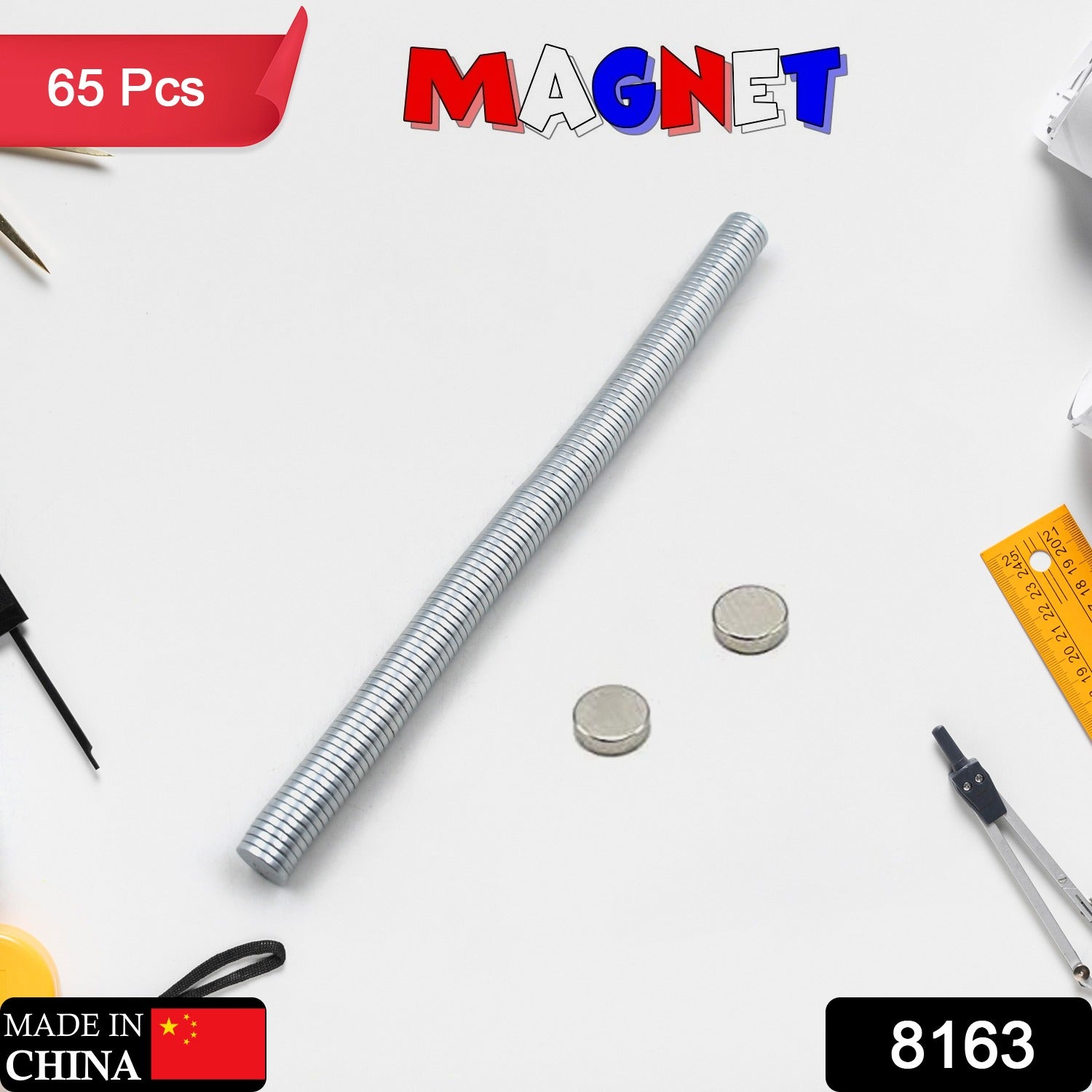 8163 8.9mmx1.2mm Small Ferrite Silver Magnets in Disc Shape for Photo Gallery, Arts & Crafts, Refrigerator Magnet, Hobby, School Projects & Office 65pc Set 8163 8.9mmx1.2mm Small Ferrite Silver Magnets in Disc Shape for Photo Gallery, Arts & Crafts, Refrigerator Magnet, Hobby, School Projects & Office 65pc Set